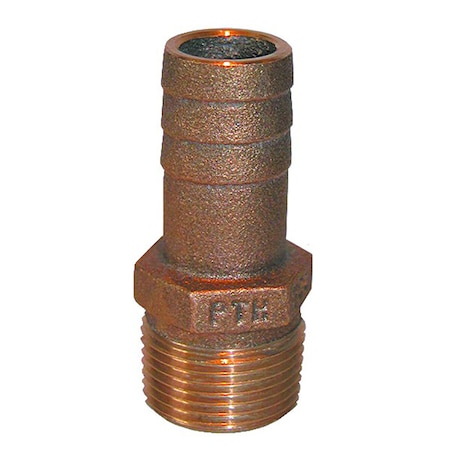 1/2 NPT X 1/2 ID Bronze Pipe To Hose Straight Fitting